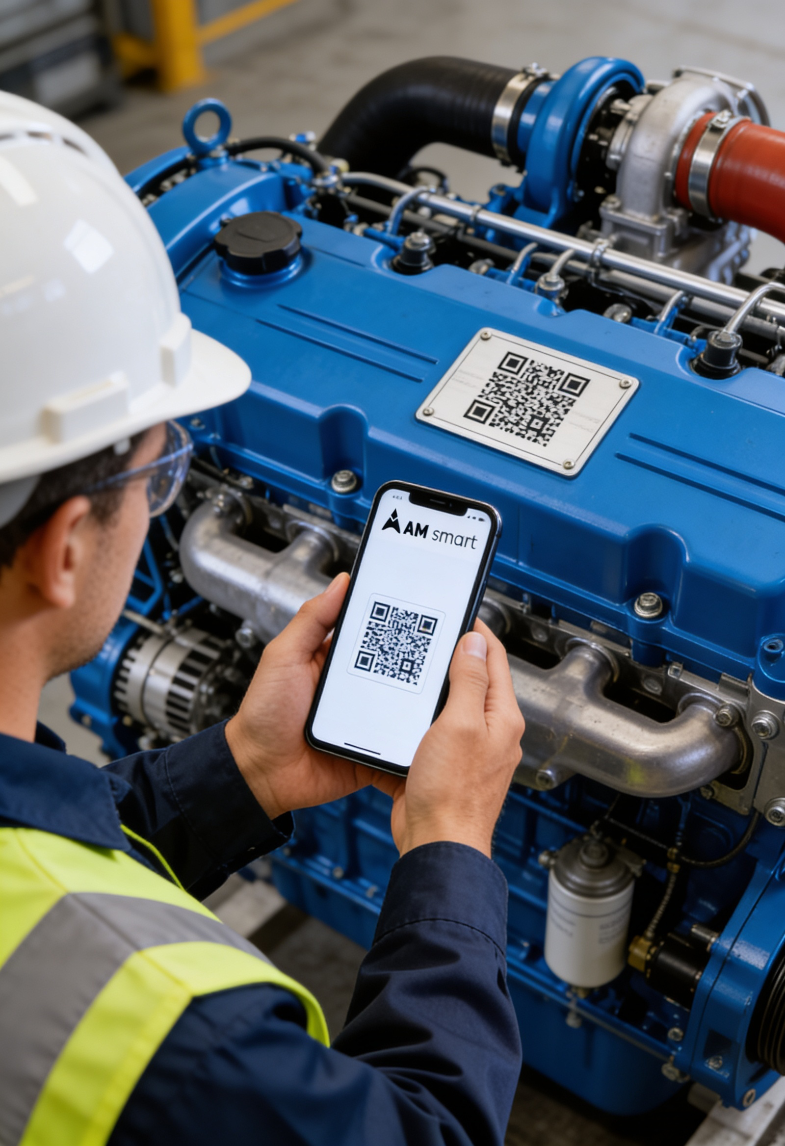 QR Code aplicado em motor industrial